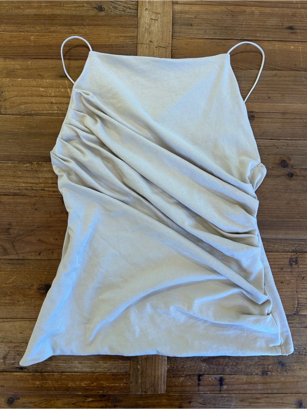Zara Asymmetrical Ruched Cream Too
